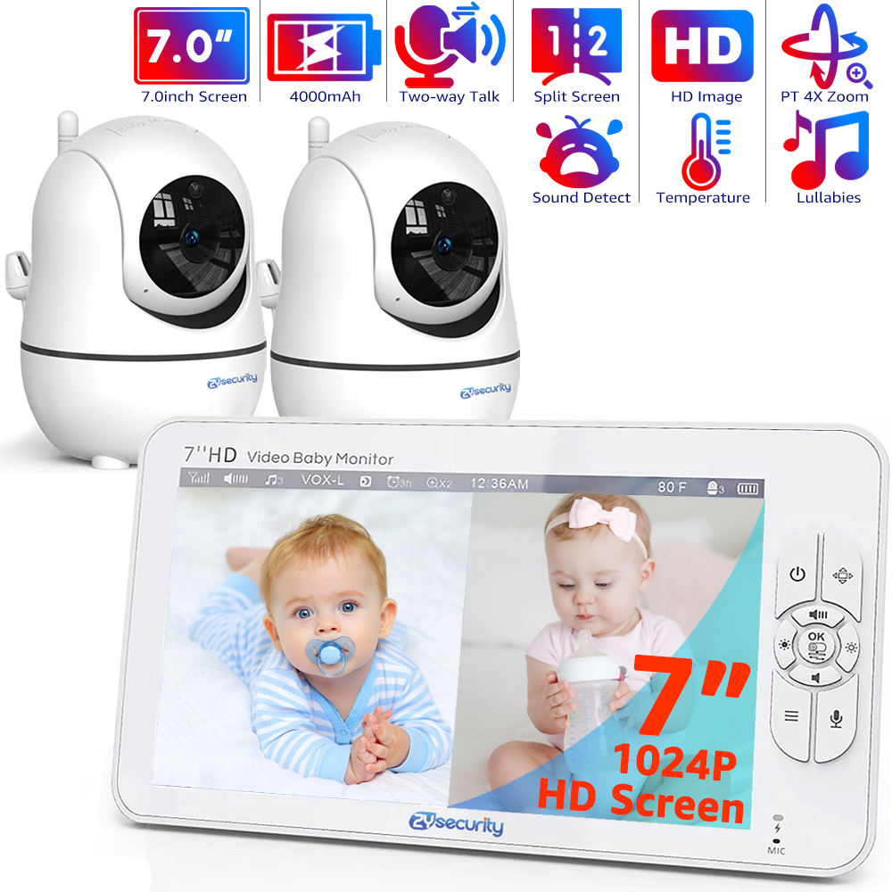 Baby Monitor Split Screen - 7,0-дюймовый видеоняня HD Разделенный экран с