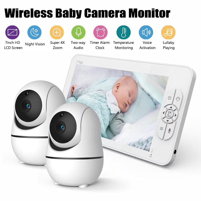 Baby Monitor Split Screen - 7,0-дюймовый видеоняня с HD-разрешением 1080P, разделенным