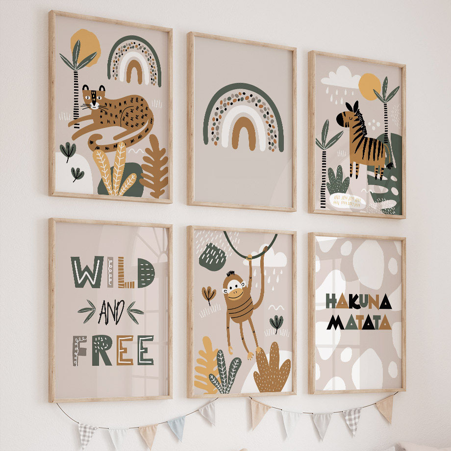 Baby Zebra Nursery - Картина на холсте с изображением леопарда,