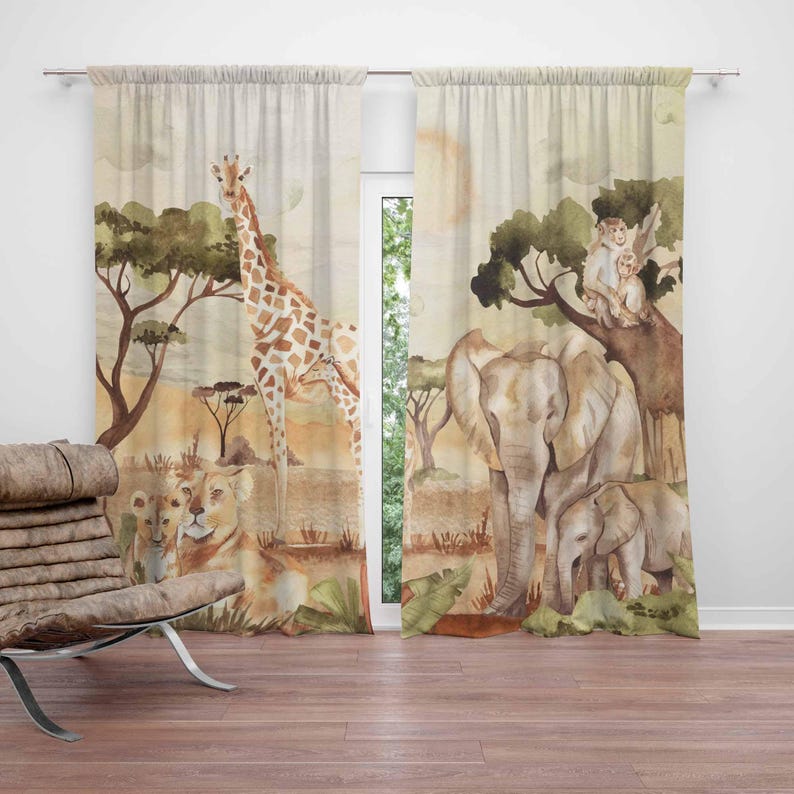 Baby Nursery Curtains - Шторы для мамы и ребенка, сафари,