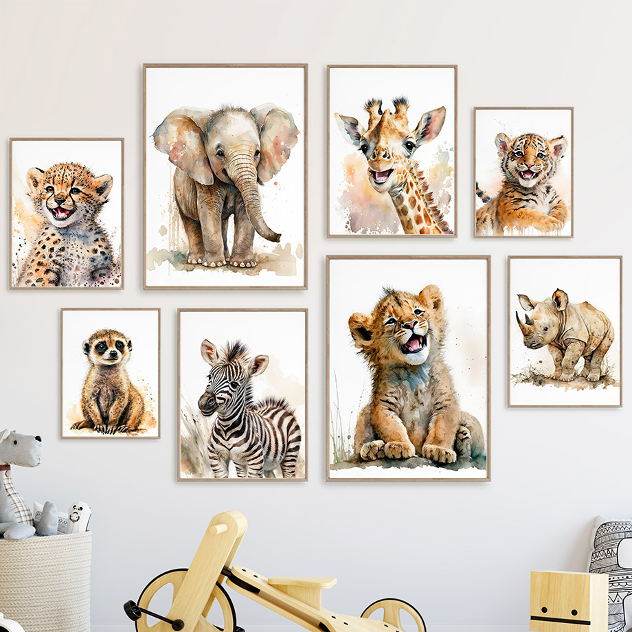 Baby Zebra Nursery - Картина на холсте с изображением слона,