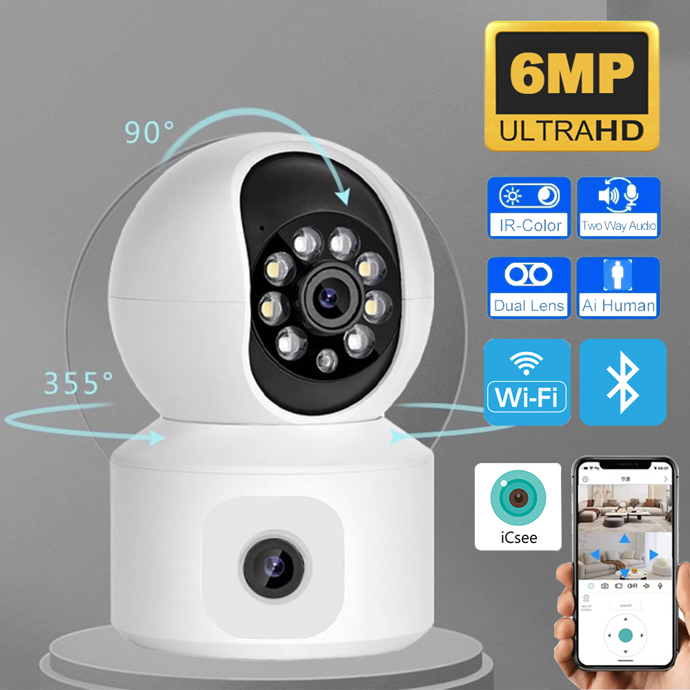 Baby Monitor Split Screen - 6MP Wi-Fi IP-камера iCsee с двумя