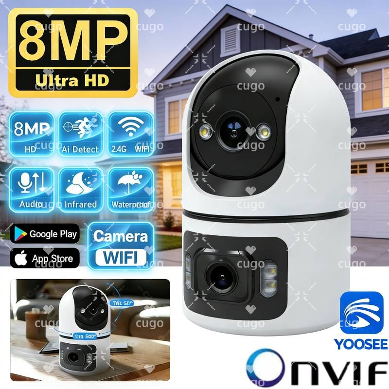 Baby Monitor Split Screen - 8-мегапиксельная Wi-Fi IP-камера с двумя объективами,