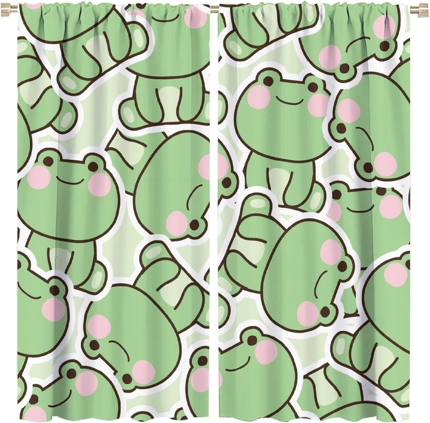 Baby Nursery Curtains - Милые шторы с рисунком зеленой лягушки