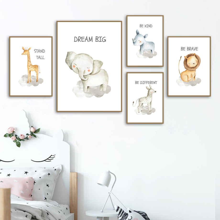 Baby Zebra Nursery - Детская настенная живопись на холсте Лев