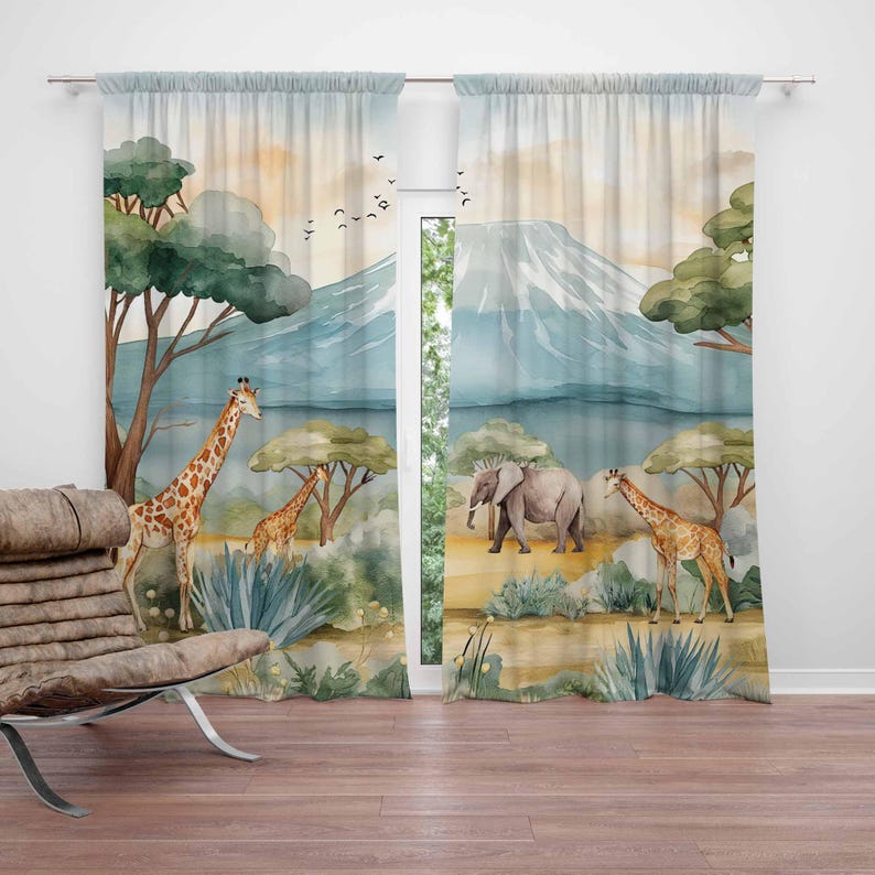 Baby Nursery Curtains - Детские шторы с животными в стиле