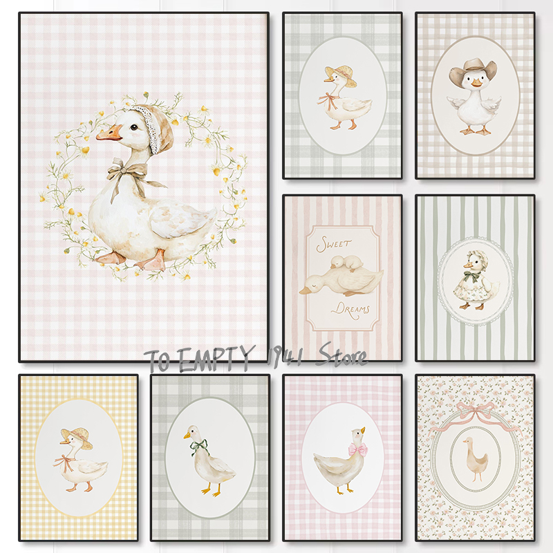 Baby Nursery Paintings - Постер на холсте «Гусь и утка»
