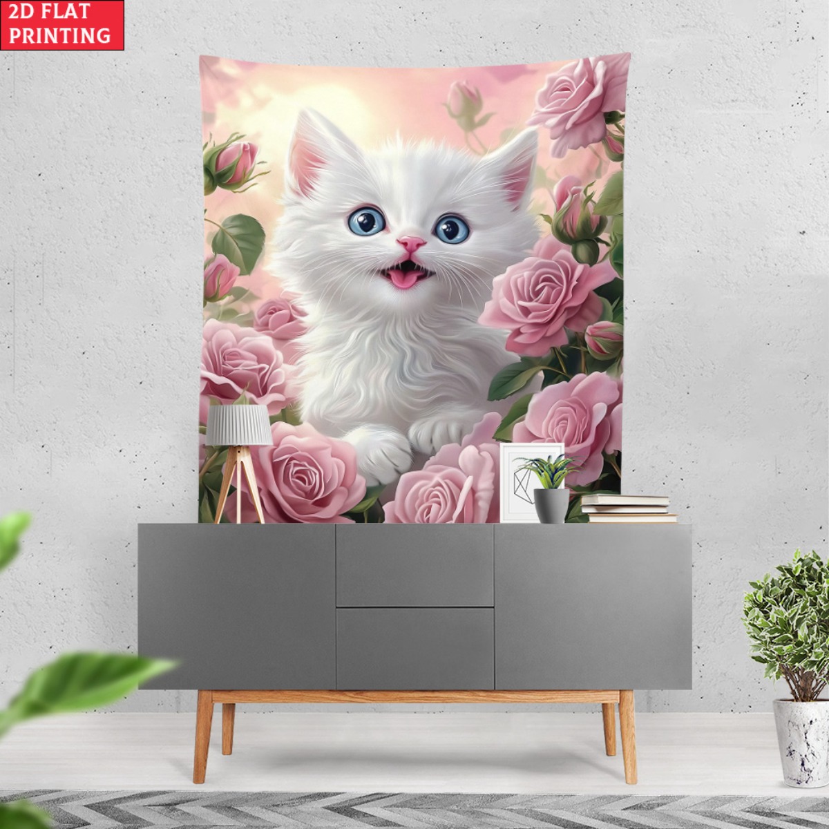 Милый белый котенок, роза, сад – обзор и цена Baby Nursery Colors