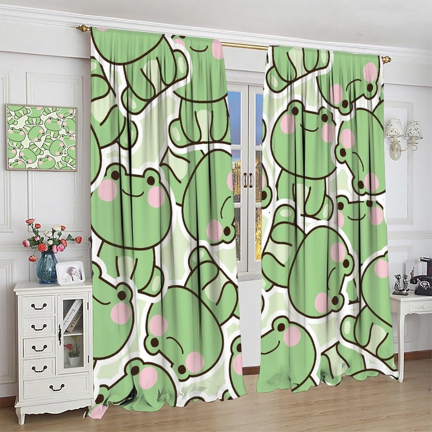 Милые шторы с рисунком зеленой – обзор и цена Baby Nursery Curtains