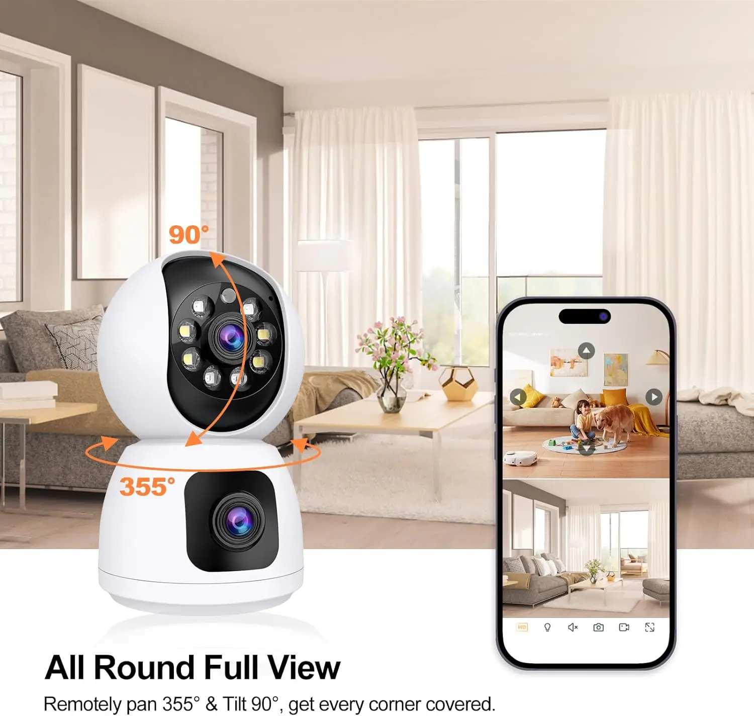 Tuya 4K 8MP HD Wi-Fi камера Кр – обзор и цена Baby Monitor Split Screen