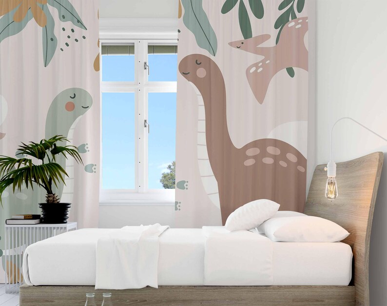 Детские шторы с динозавром, де – обзор и цена Baby Nursery Curtains