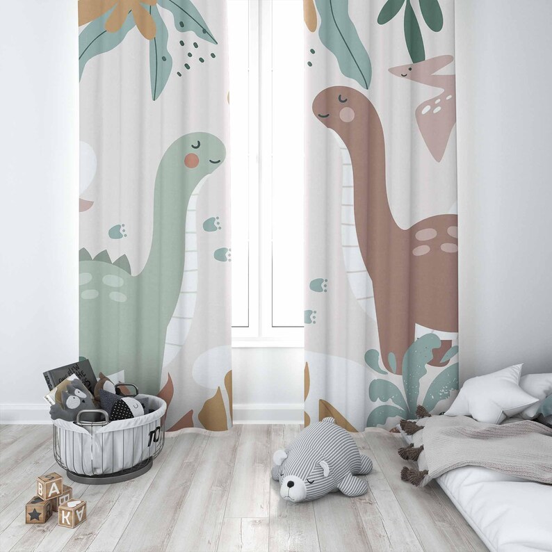 Детские шторы с динозавром, де – обзор и цена Baby Nursery Curtains