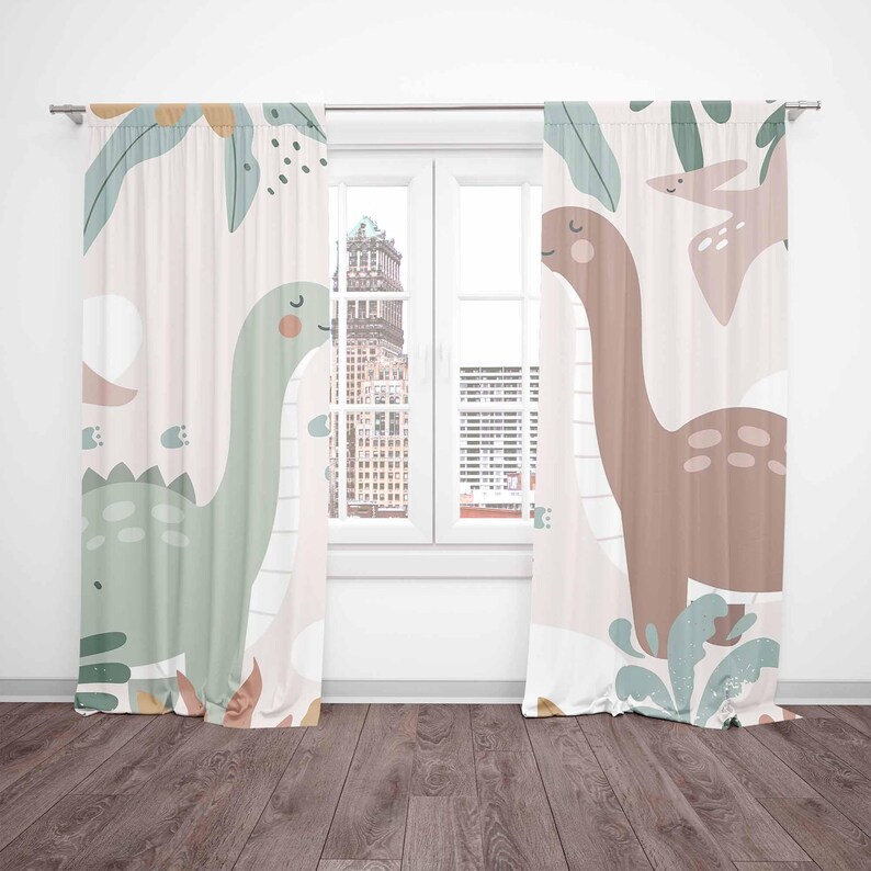 Детские шторы с динозавром, де – обзор и цена Baby Nursery Curtains