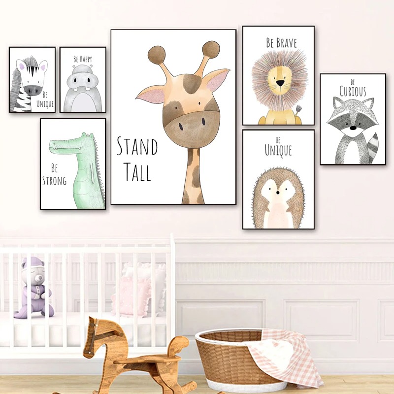 Картина на холсте с мультяшным – обзор и цена Baby Zebra Nursery