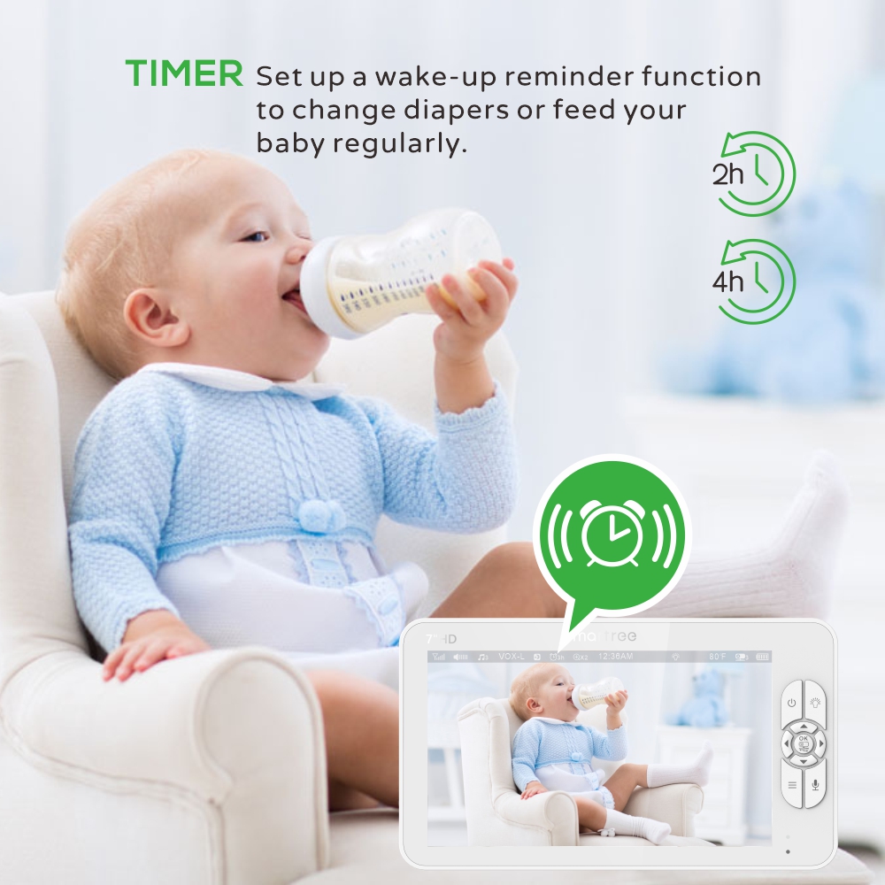7,0-дюймовый HD-видеоняня с 2  – обзор и цена Baby Monitor Split Screen