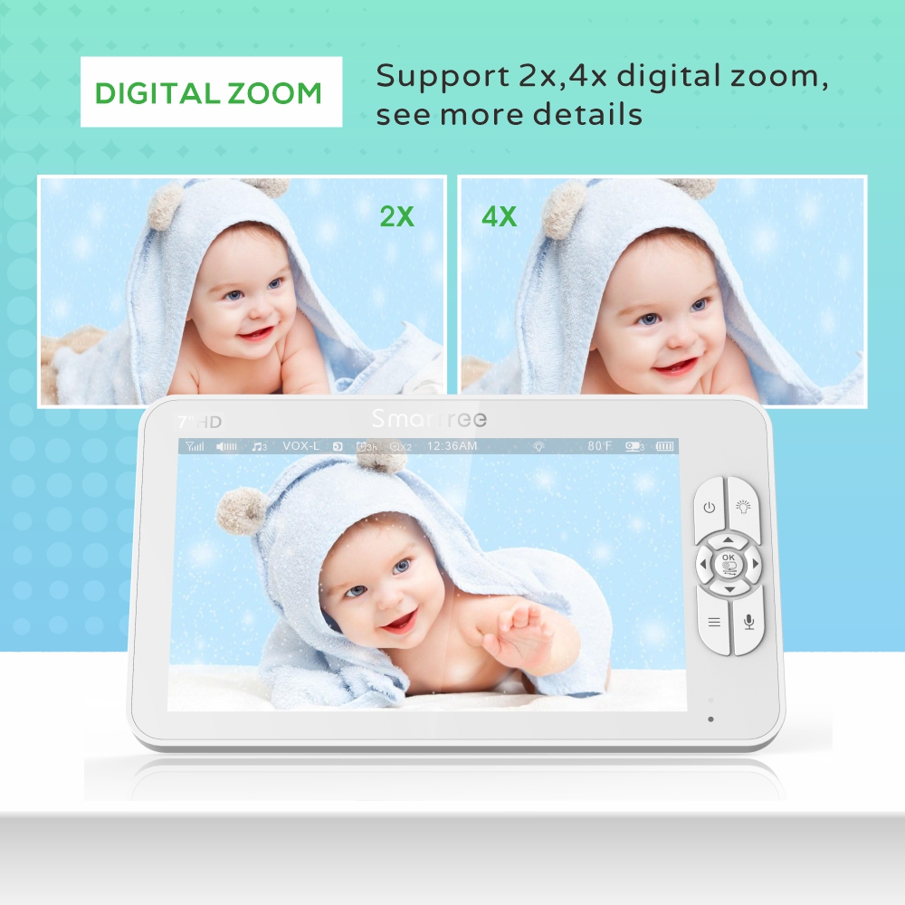 7,0-дюймовый HD-видеоняня с 2  – обзор и цена Baby Monitor Split Screen