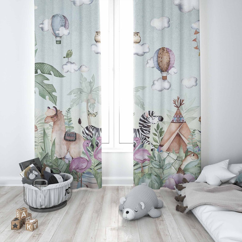 Сафари Животные Вечерние Детск – обзор и цена Baby Nursery Curtains