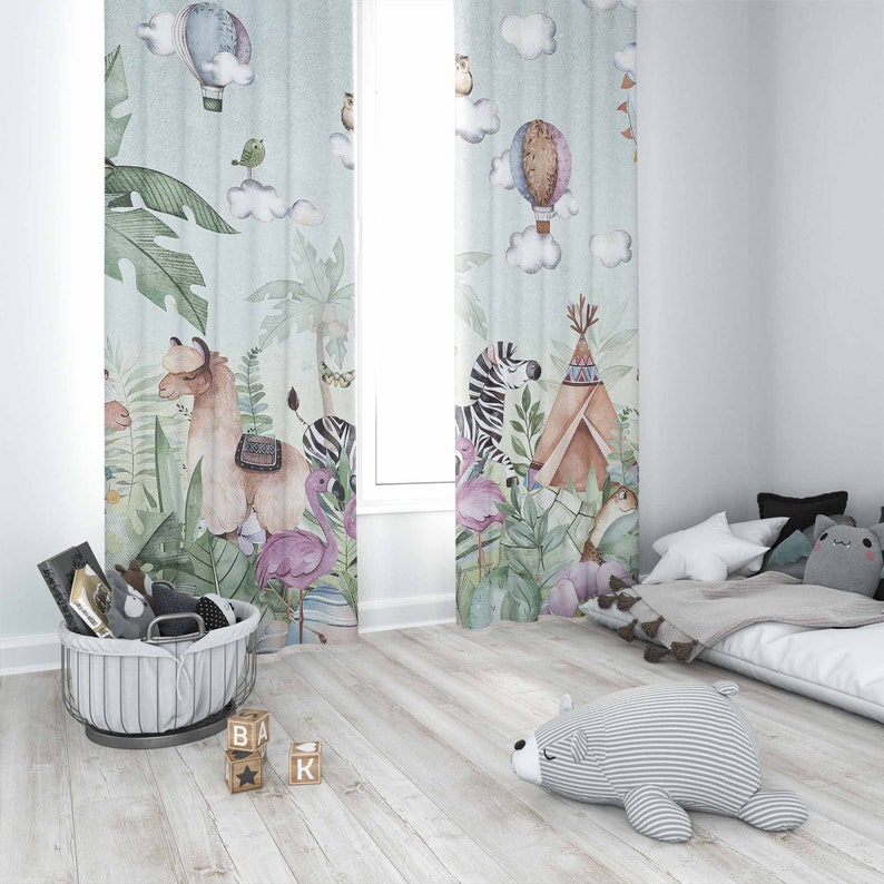 Сафари Животные Вечерние Детск – обзор и цена Baby Nursery Curtains