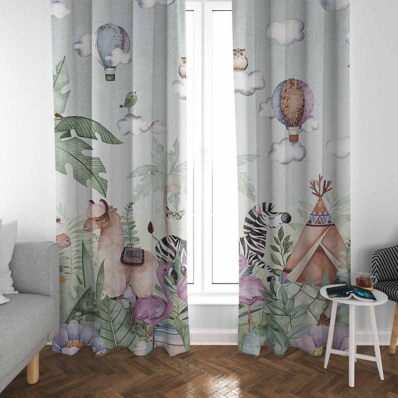 Сафари Животные Вечерние Детск – обзор и цена Baby Nursery Curtains
