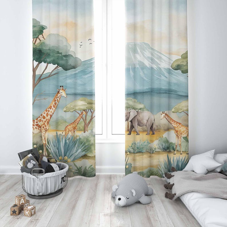 Детские шторы с животными в ст – обзор и цена Baby Nursery Curtains