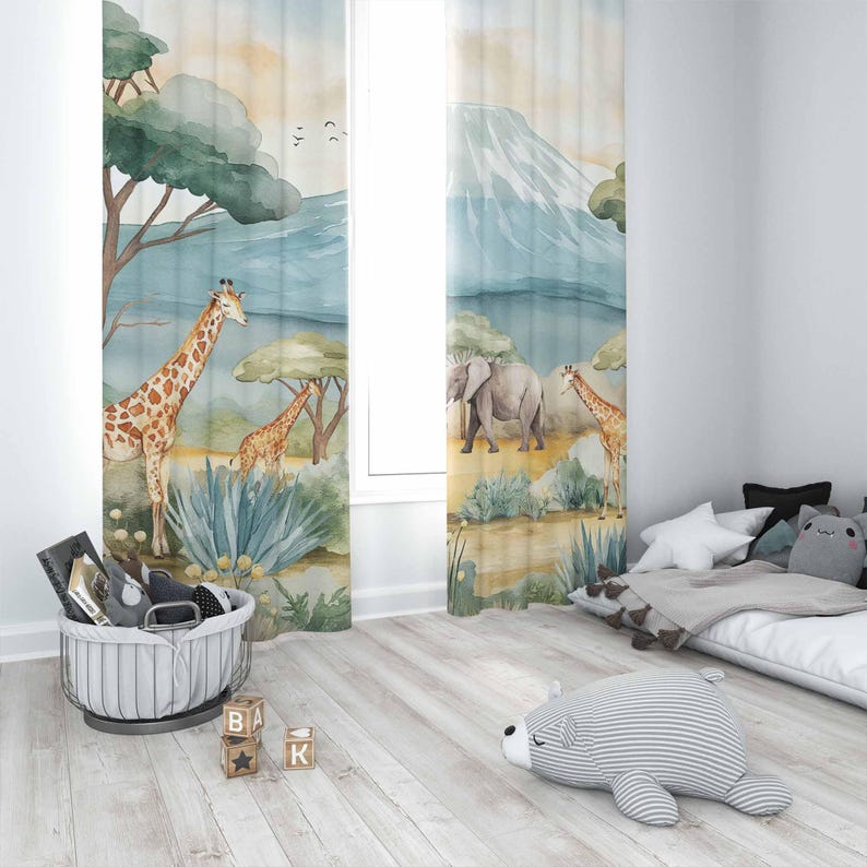Детские шторы с животными в ст – обзор и цена Baby Nursery Curtains
