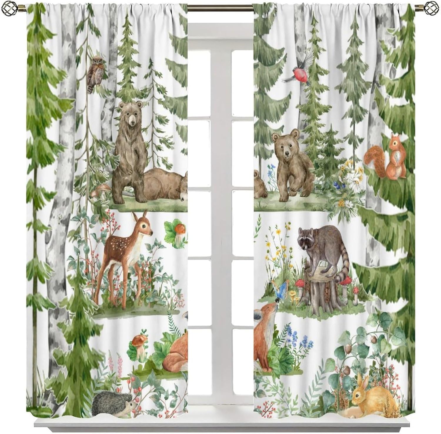 Шторы с лесными животными для  – обзор и цена Baby Nursery Curtains