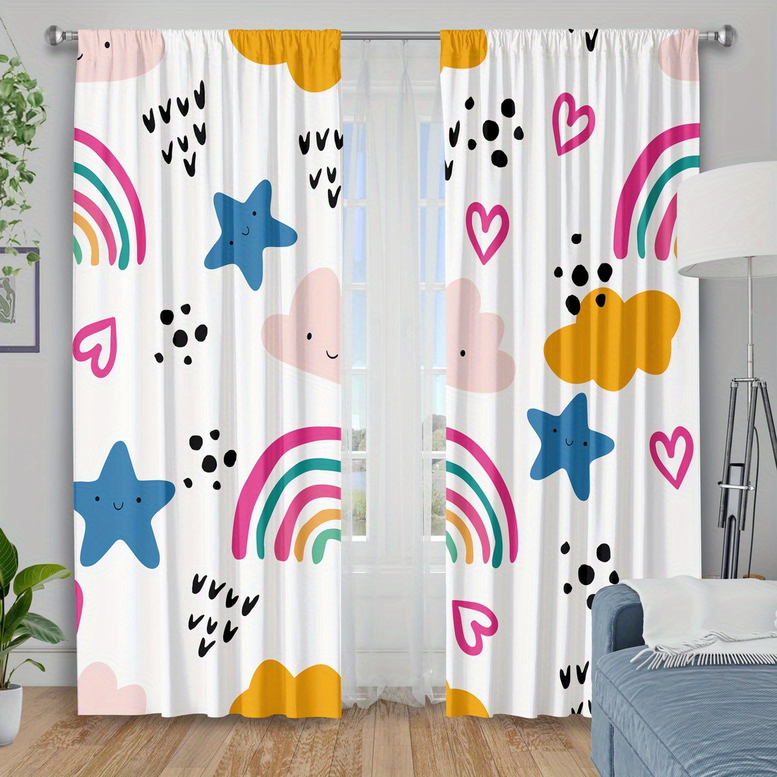 Милые занавески с радужными зв – обзор и цена Baby Nursery Curtains