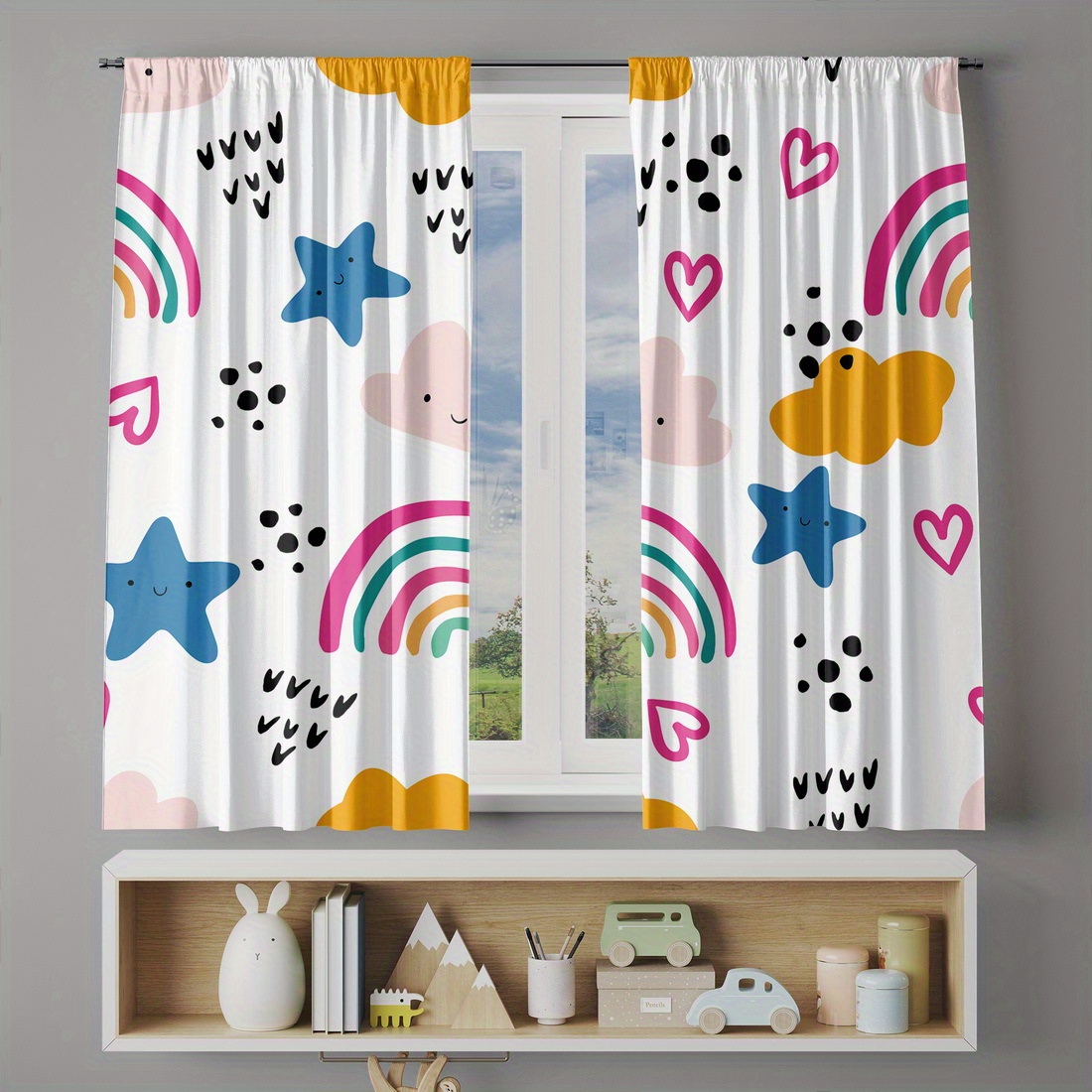 Милые занавески с радужными зв – обзор и цена Baby Nursery Curtains