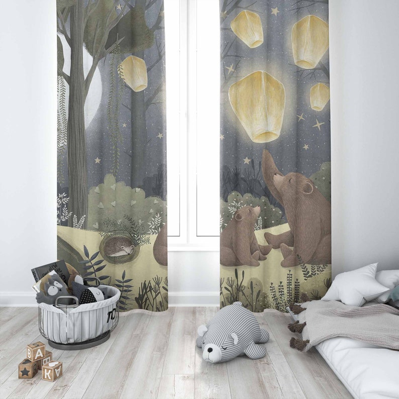 Лесные детские шторы с изображ – обзор и цена Baby Nursery Curtains