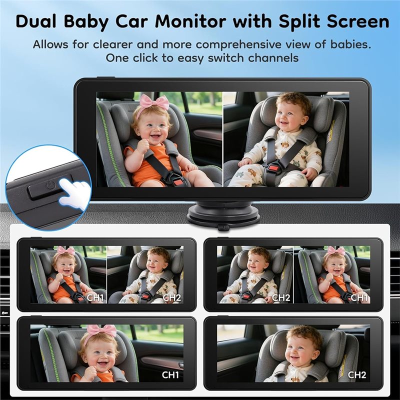 Автомобильная камера для двух  – обзор и цена Baby Monitor Split Screen