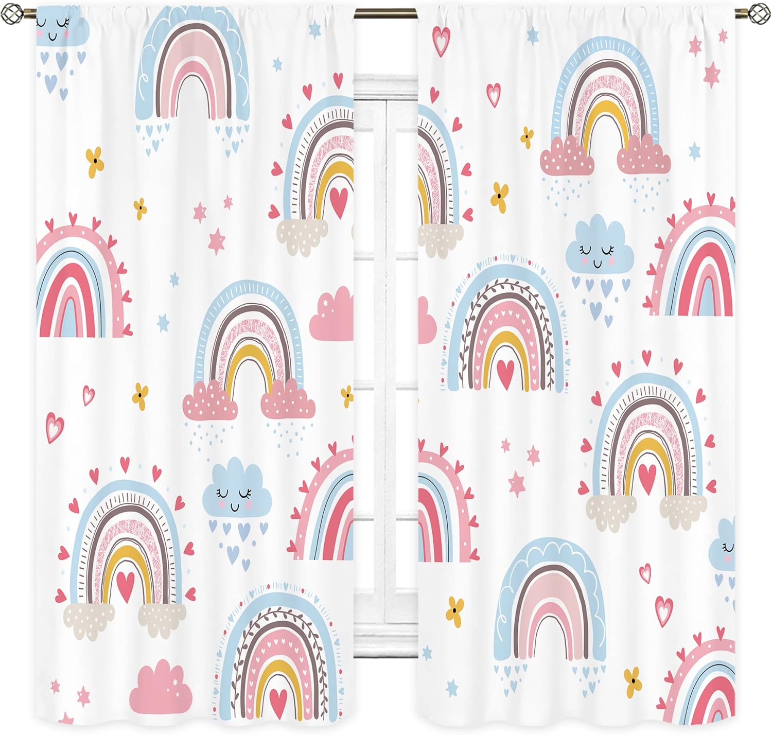 Розовые Радужные шторы в стиле – обзор и цена Baby Nursery Curtains