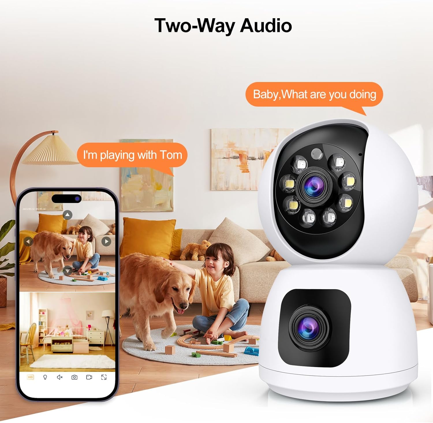 8 МП Wi-Fi IP-камера с двумя о – обзор и цена Baby Monitor Split Screen