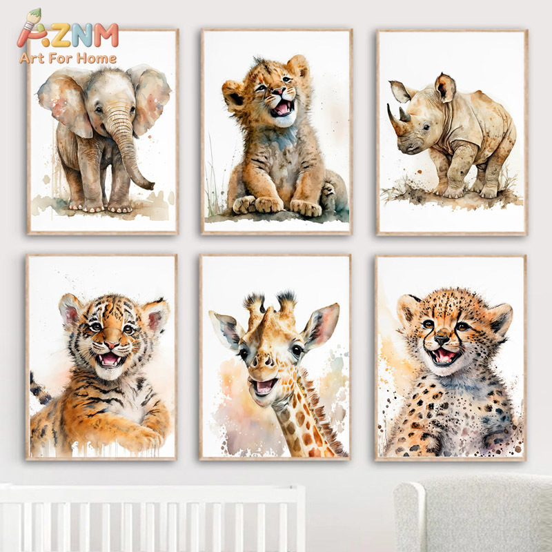 Настенный холст AZNm с акварел – обзор и цена Baby Zebra Nursery
