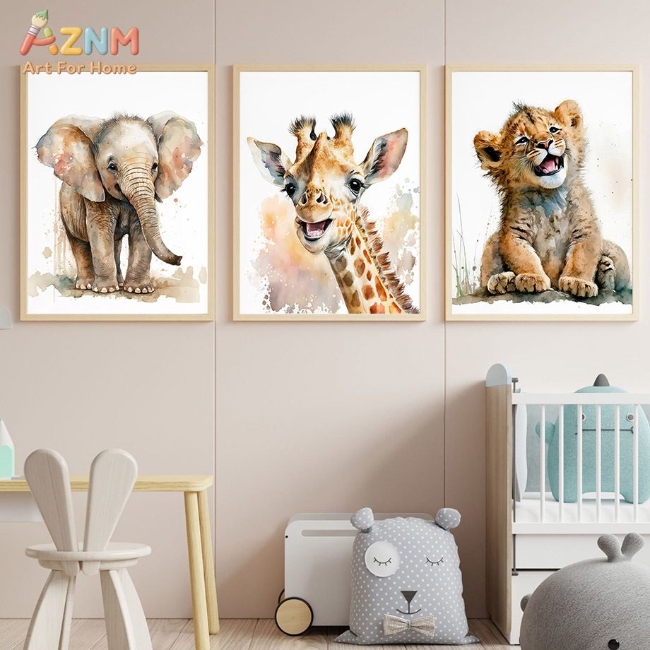 Настенный холст AZNm с акварел – обзор и цена Baby Zebra Nursery