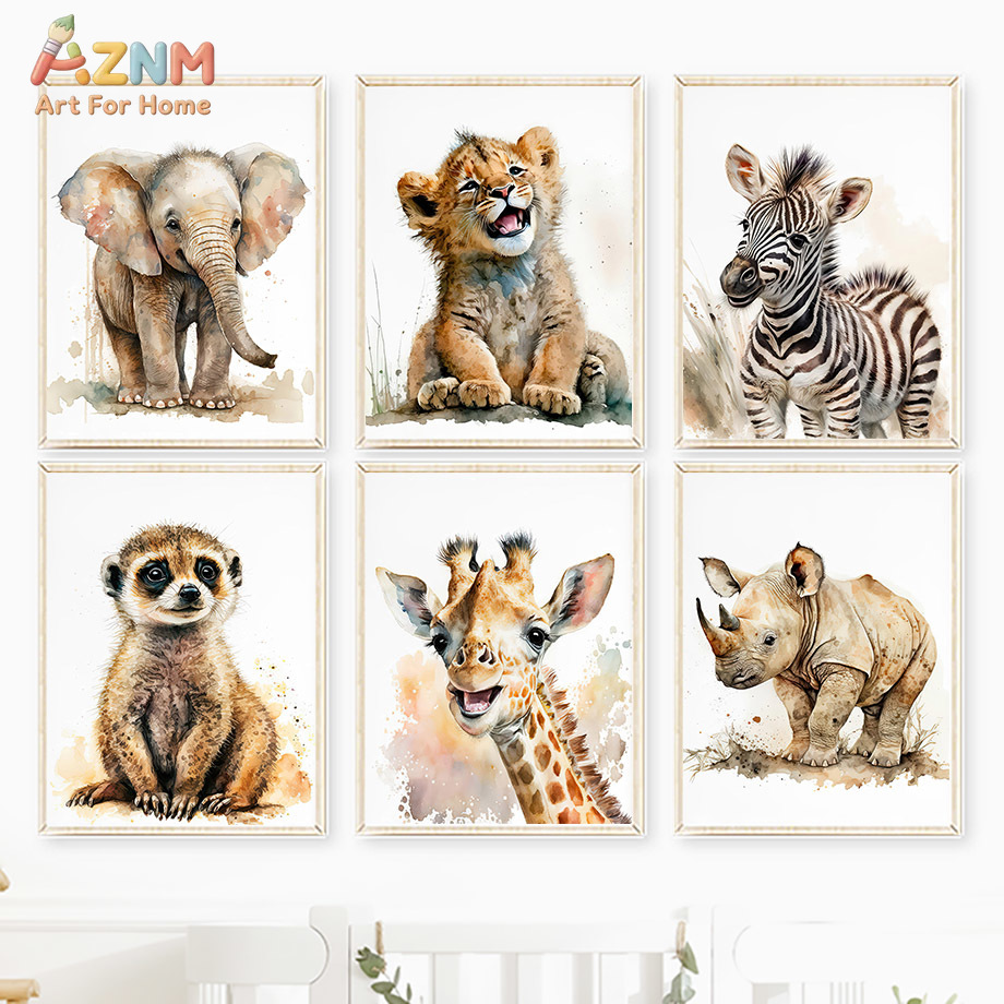 Настенный холст AZNm с акварел – обзор и цена Baby Zebra Nursery